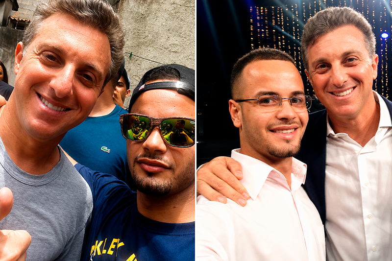 Naam&atilde; com o apresentador Luciano Huck - Foto: arquivo pessoal 
